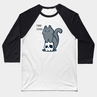 kawaii neko with skull Baseball T-Shirt